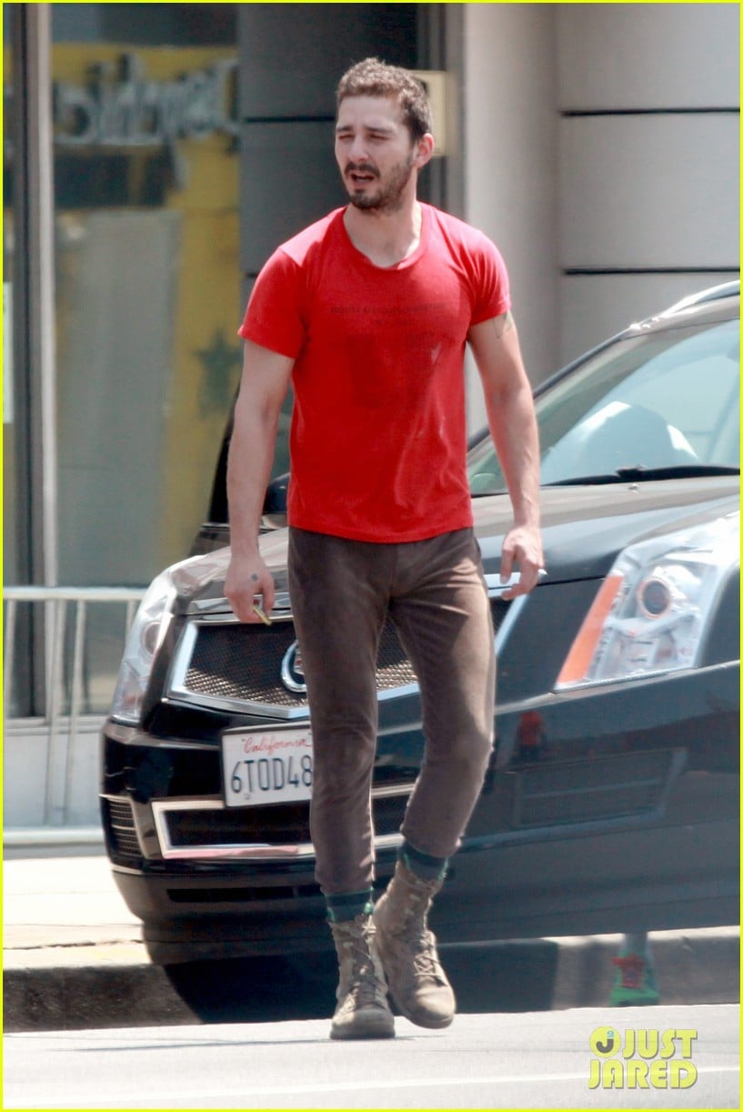 Shia LaBeouf Wears One of His Favorite Outfits for a Gym Workout Photo