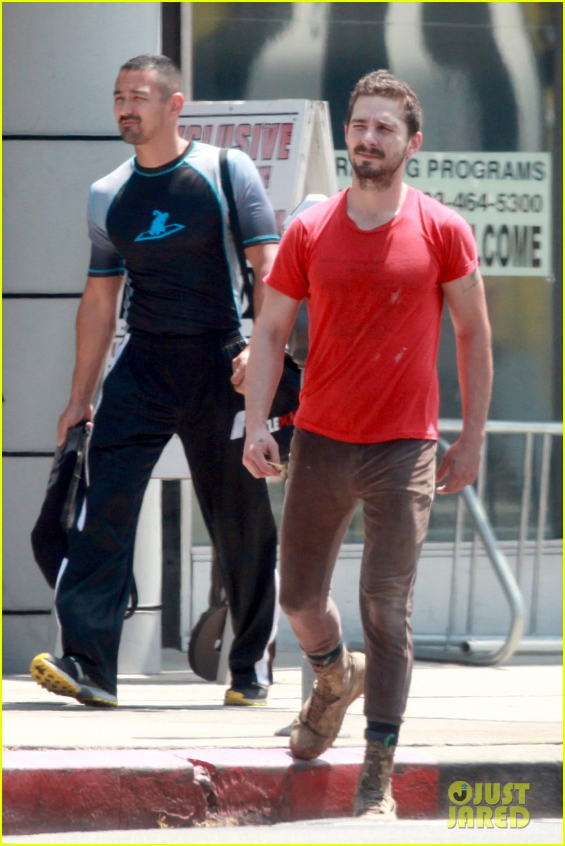 Shia LaBeouf Wears One of His Favorite Outfits for a Gym Workout Photo