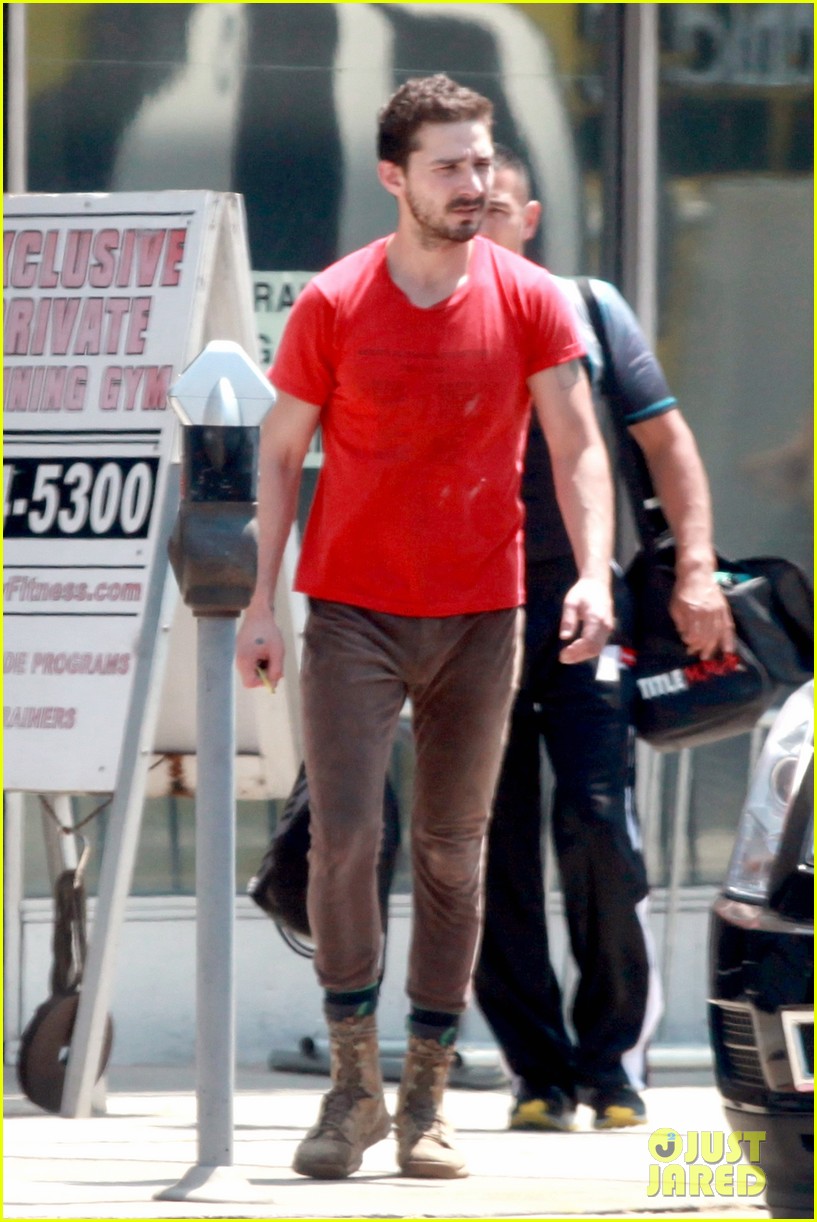 Shia LaBeouf Wears One of His Favorite Outfits for a Gym Workout Photo