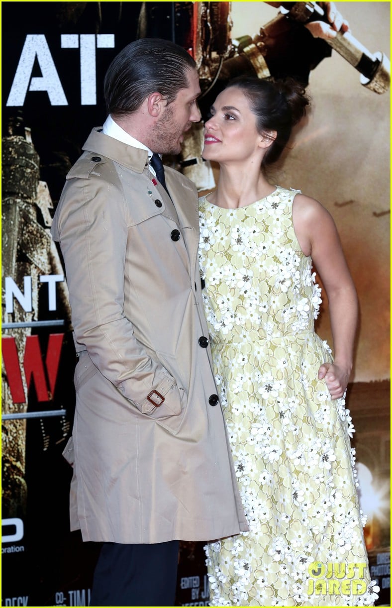 Tom Hardy Supports Girlfriend Charlotte Riley at 'Edge of Tomorrow