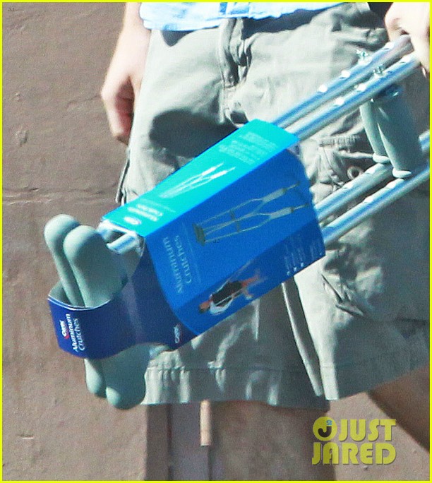 Ed Westwick Stops by Rite Aid Pharmacy for a Set of Crutches Photo