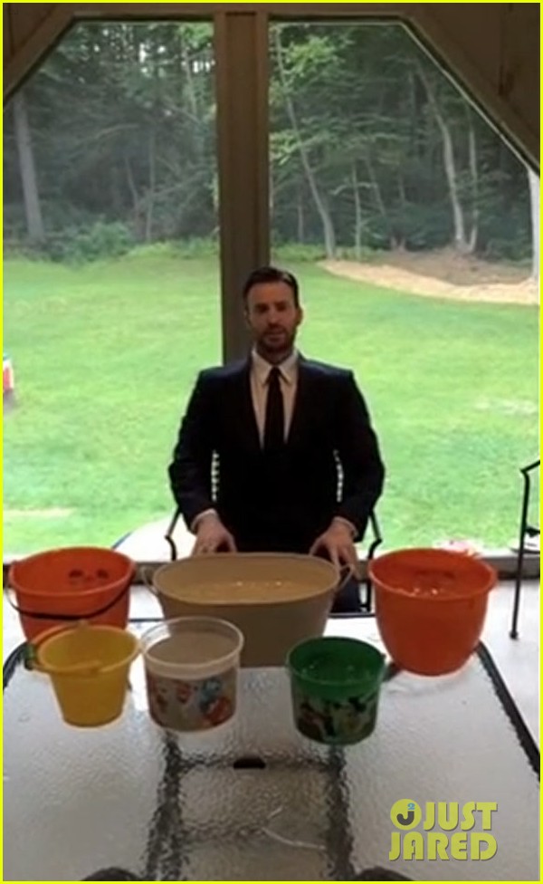 Photo chris evans ice bucket challenge 04 Photo 3180345 Just Jared