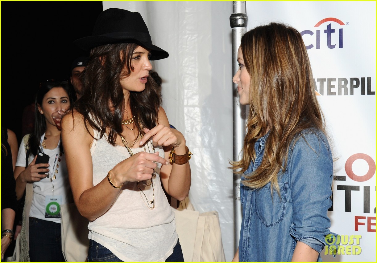 Katie Holmes & Olivia Wilde Look Darling in Denim at Global Citizen