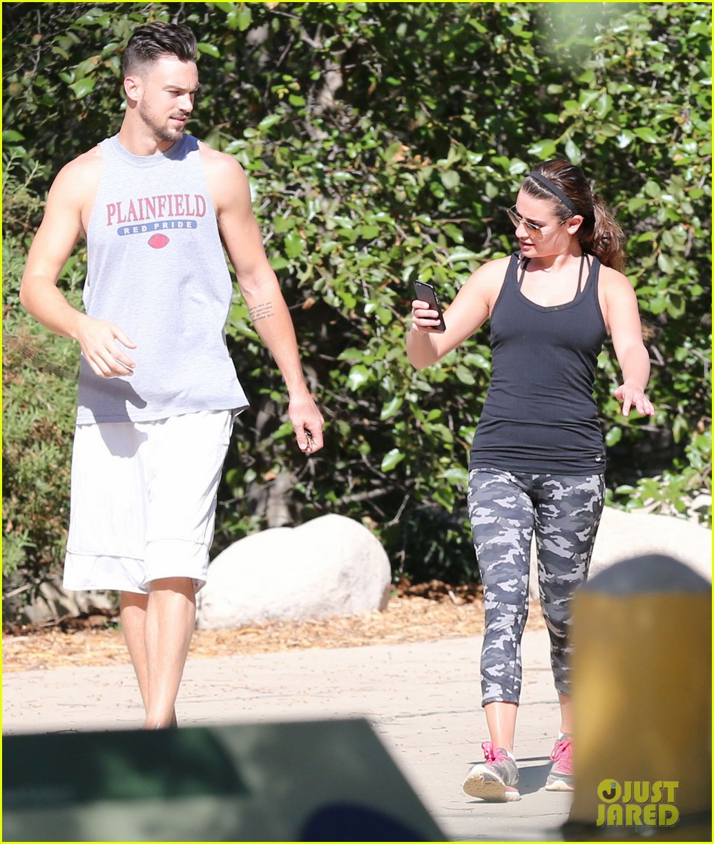 Lea Michele & Matthew Paetz Keep Each Other Happy on a Hike Photo