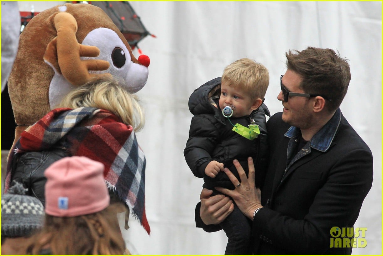 Michael Buble Takes His Son Noah to a Christmas Theme Park! Photo
