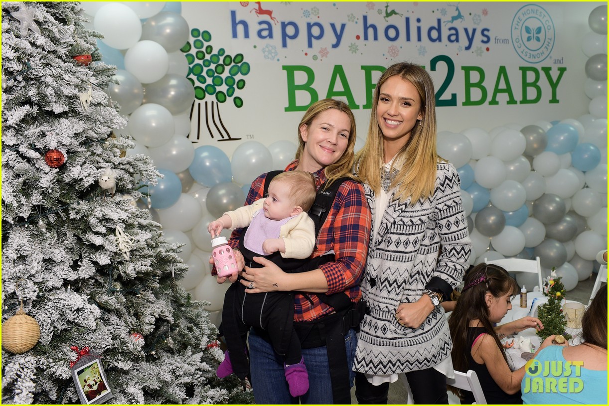 Drew Barrymore Brings Daughters Frankie & Olive to Jessica Alba's