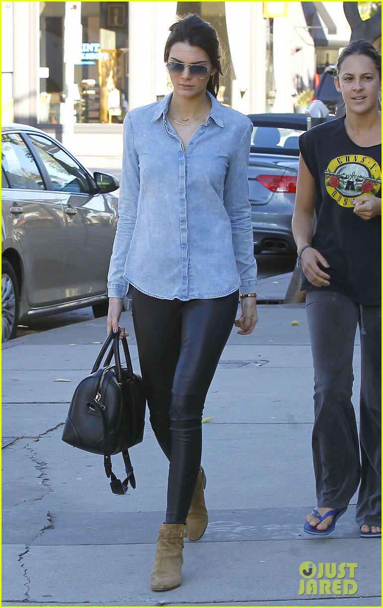 Kendall Jenner's Backless Denim Button Down is Totally On Point Photo