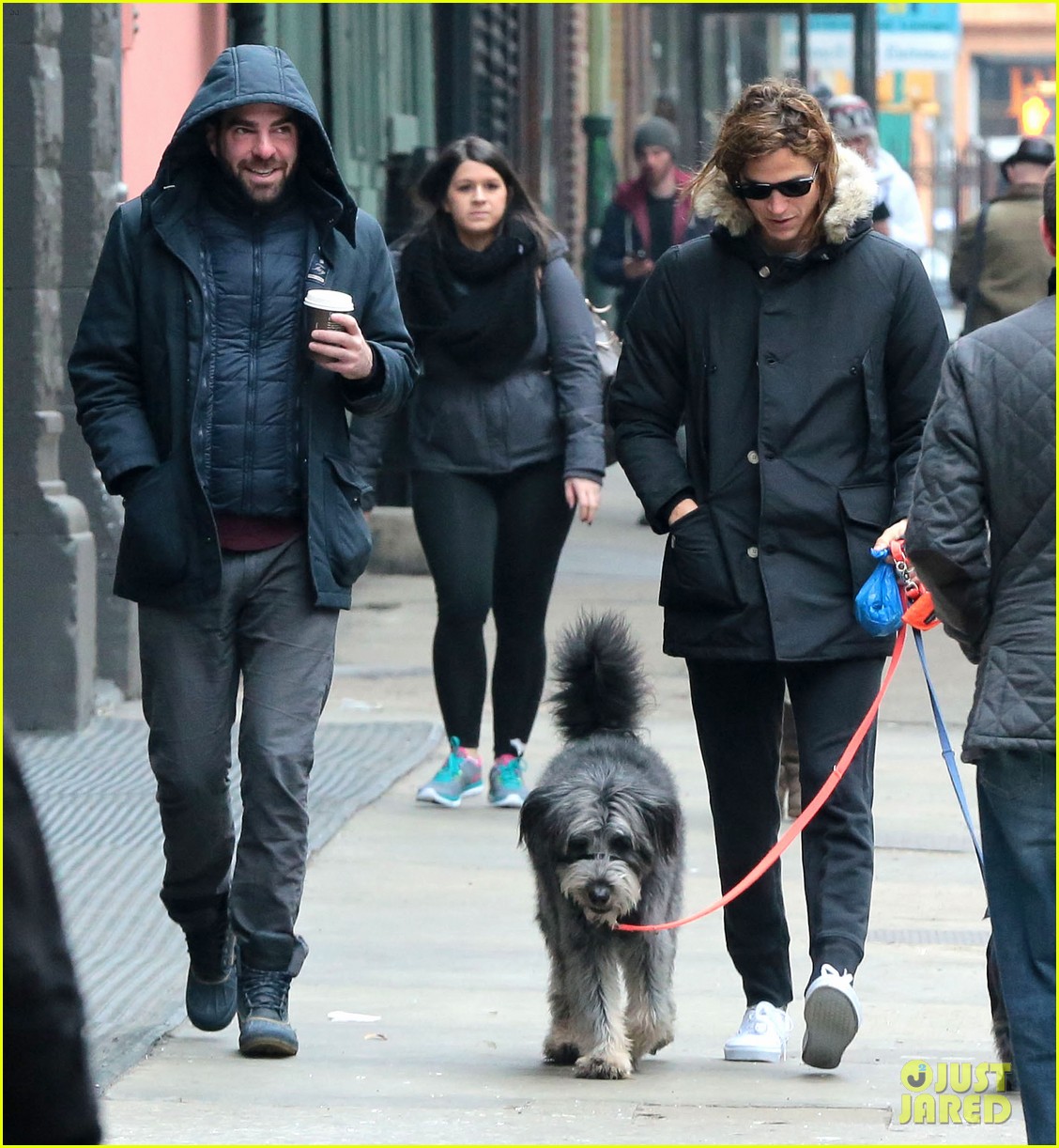 Zachary Quinto & Miles McMillan Walk the Dogs Together Ahead of 'The