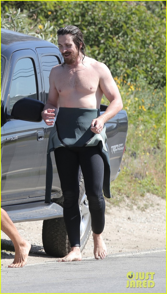 Christian Bale Physique - in a Wetsuit