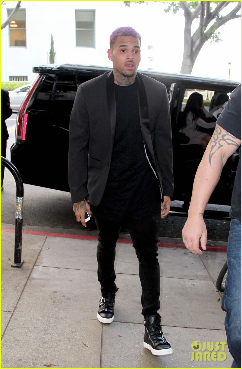 Chris Brown Sports Purple Hair For Probation Ending Court Appearance: Photo  3330702 | Chris Brown Pictures | Just Jared