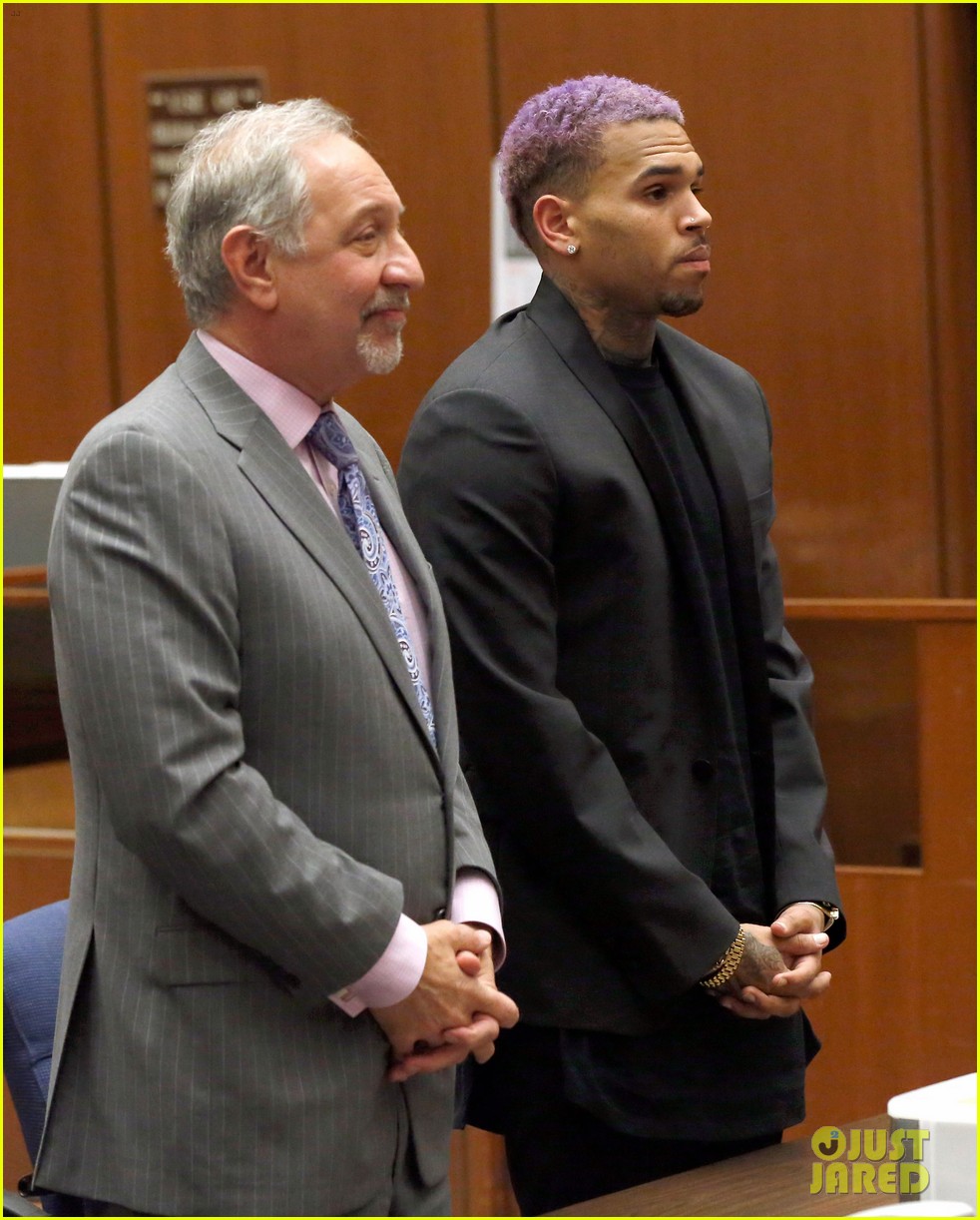 Chris Brown Sports Purple Hair For Probation Ending Court Appearance: Photo  3330705 | Chris Brown Pictures | Just Jared