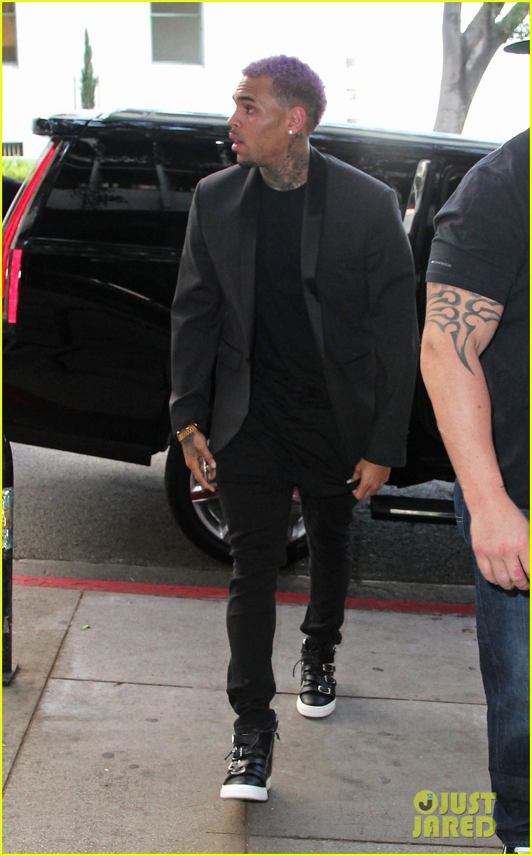 Chris Brown Sports Purple Hair For Probation Ending Court Appearance: Photo  3330706 | Chris Brown Pictures | Just Jared