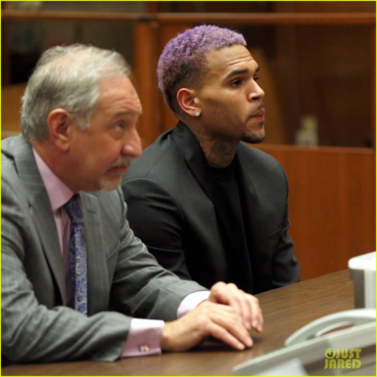 Chris Brown Sports Purple Hair For Probation Ending Court Appearance: Photo  3330709 | Chris Brown Pictures | Just Jared