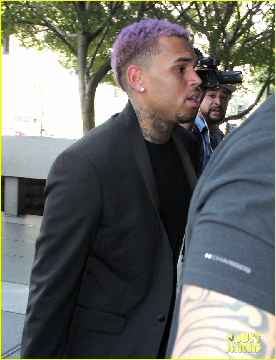 Chris Brown Sports Purple Hair For Probation Ending Court Appearance: Photo  3330714 | Chris Brown Pictures | Just Jared