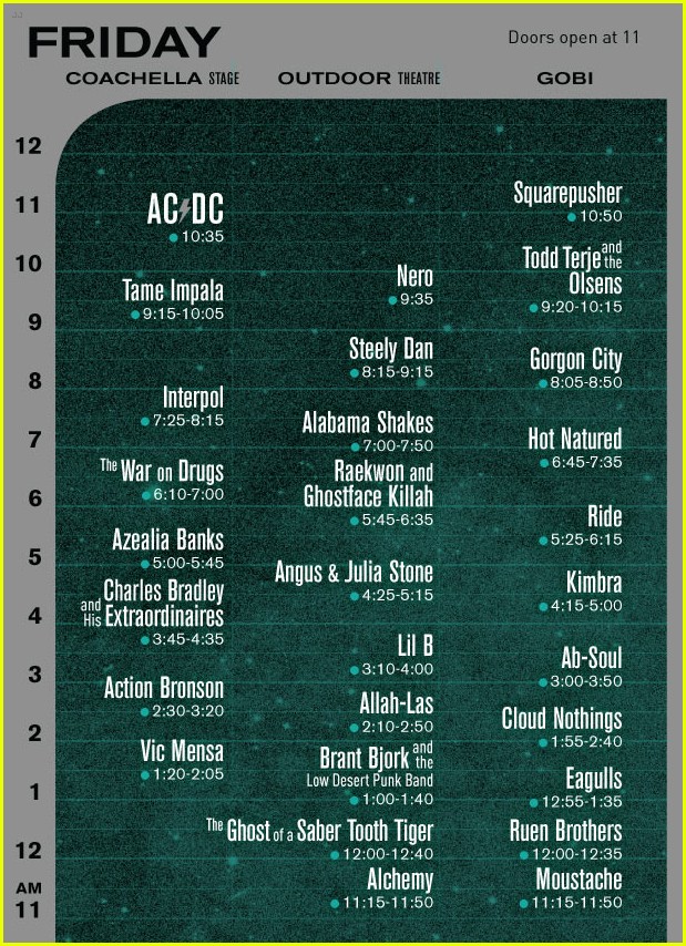 Coachella 2015 Set Times & Schedule Revealed Full Lineup! Photo