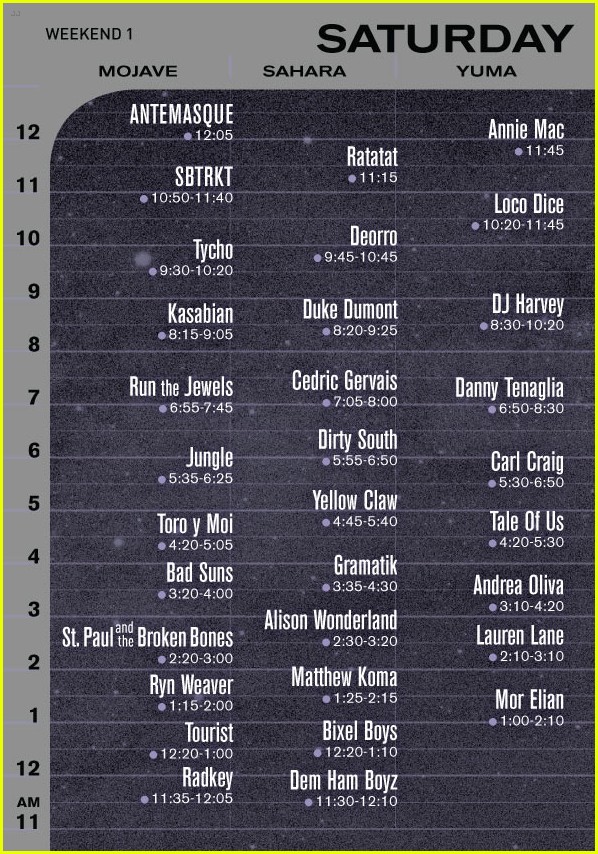 Coachella 2015 Set Times & Schedule Revealed Full Lineup! Photo
