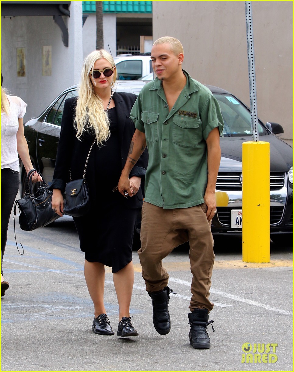 Ashlee Simpson is seen with husband Evan Ross and their 