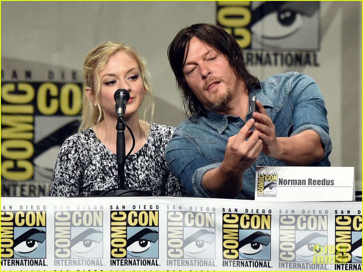 Norman Reedus and Emily Kinney, who worked together on the hit series The W...