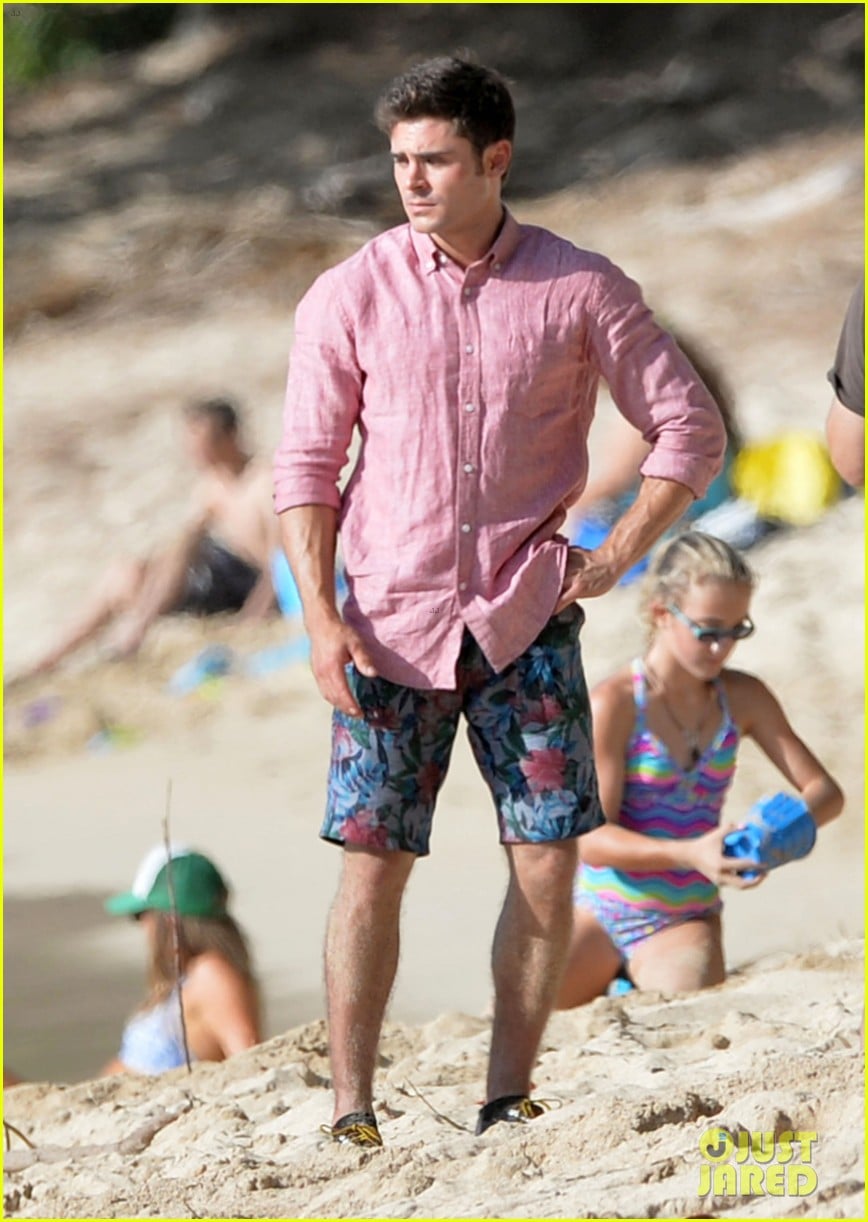 Zac Efron & Adam Devine Film Beach Argument in Hawaii Photo 3393061