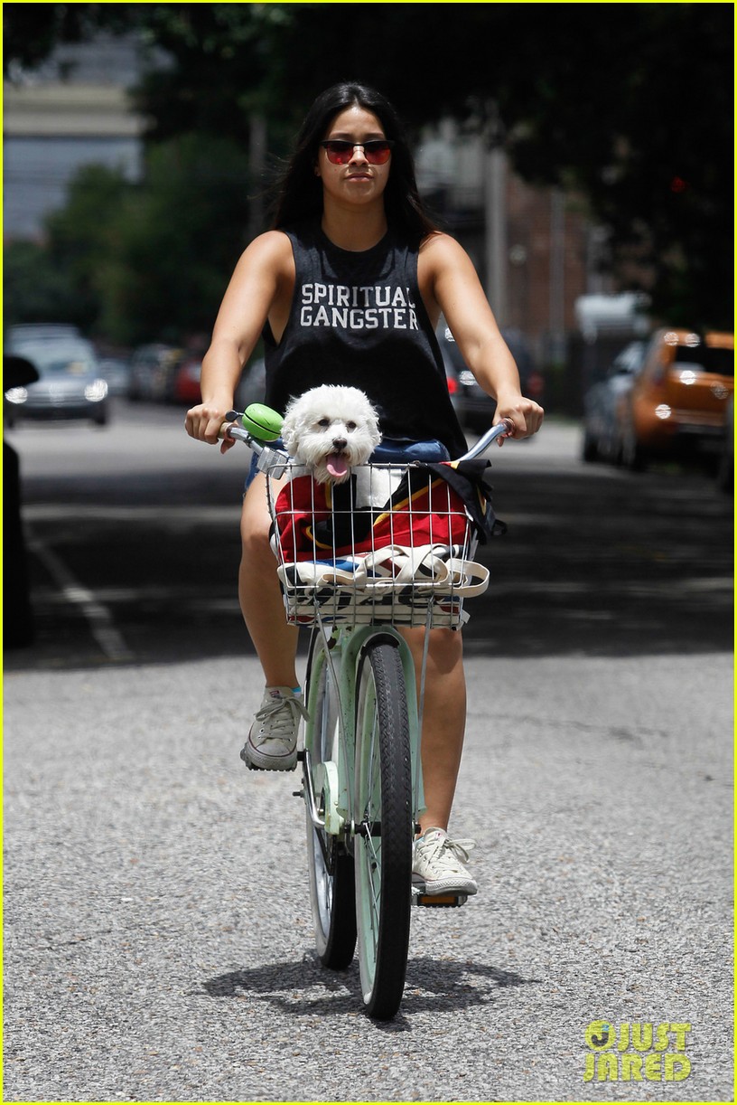 Gina Rodriguez Takes Her Adorable Pup for a Bike Ride!: Photo 3411947 ...