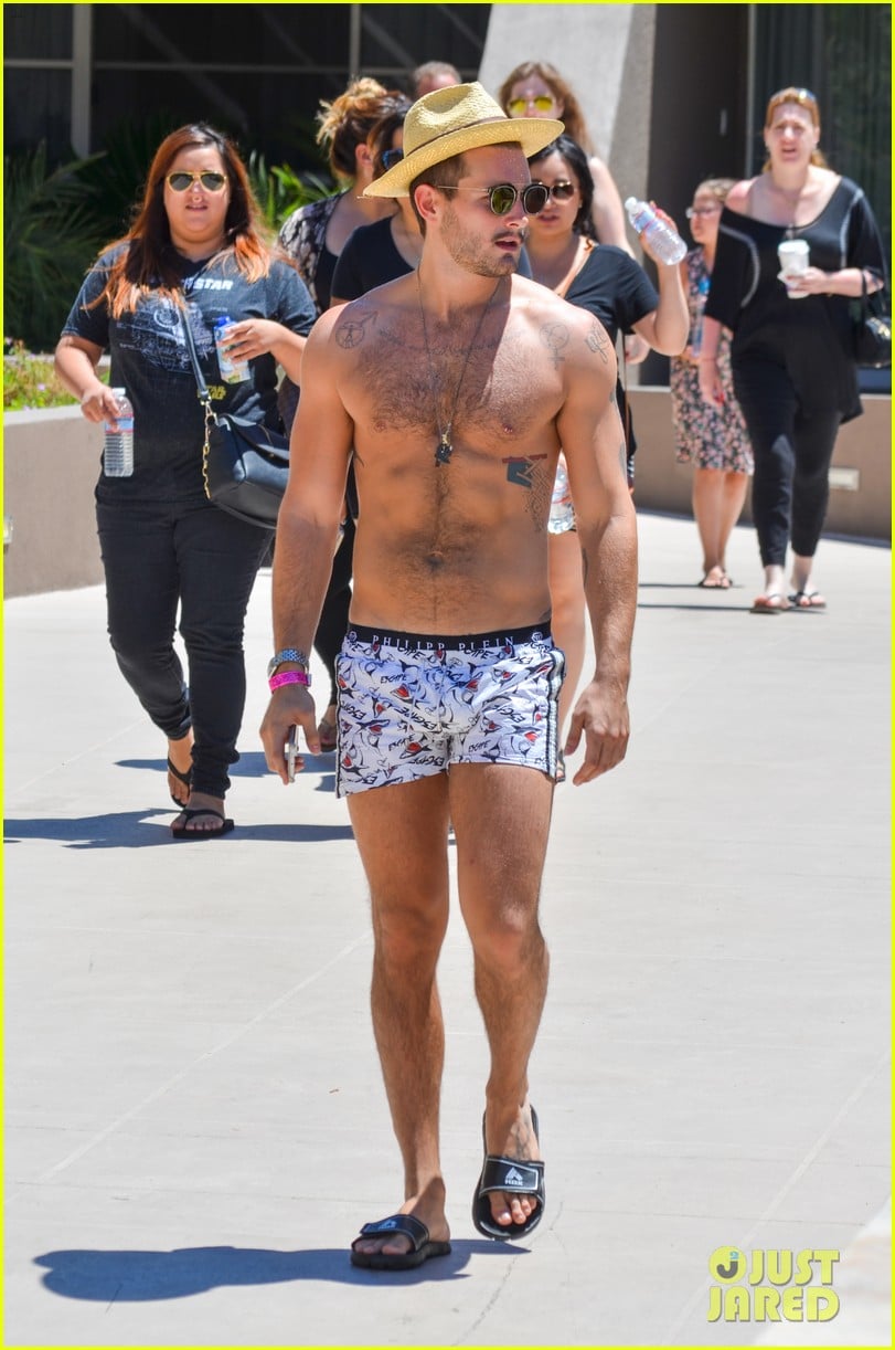 Nico Tortorella shows off his killer muscular body while going shirtless fo...