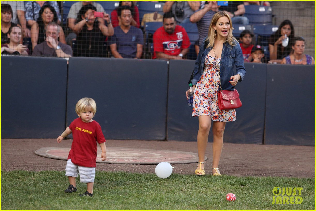Michael Buble Throws Out First Pitch with Cutie Son Noah! Photo
