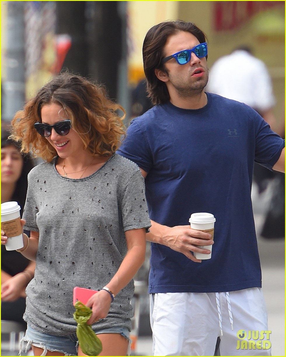 Sebastian Stan and his girlfriend Margarita Levieva pick up some Starbucks ...