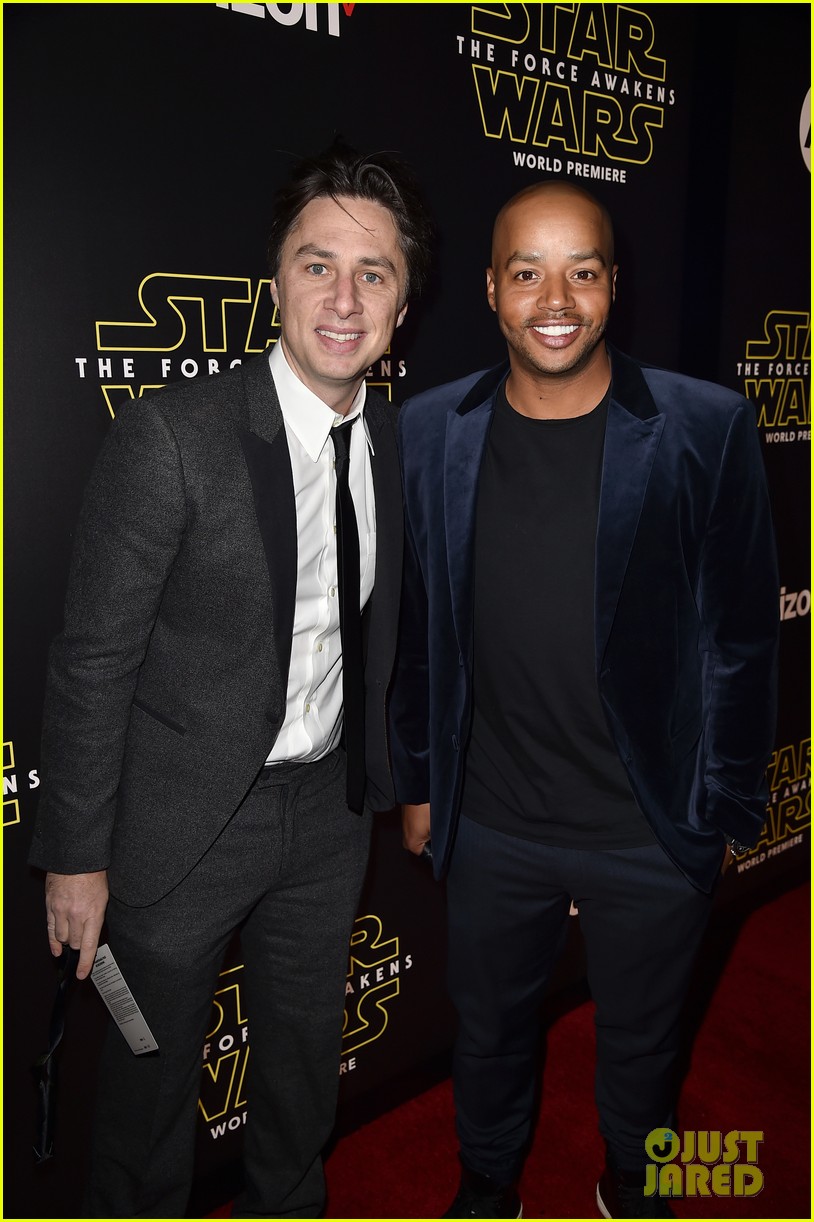Zach Braff & Donald Faison Reunite at 'Star Wars' Premiere! Photo