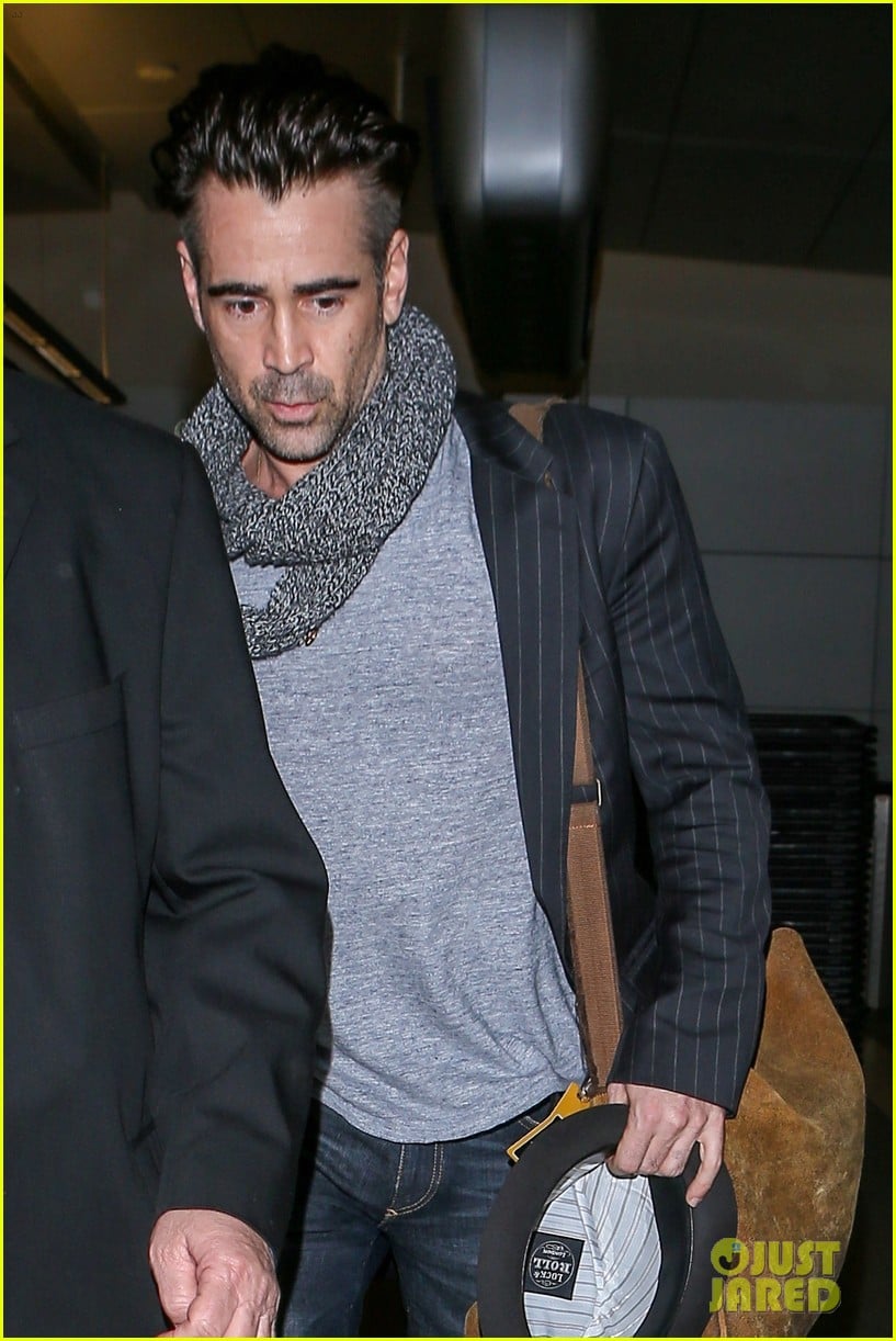 Full Sized Photo of colin farrell looks super sexy for his flight out of to...