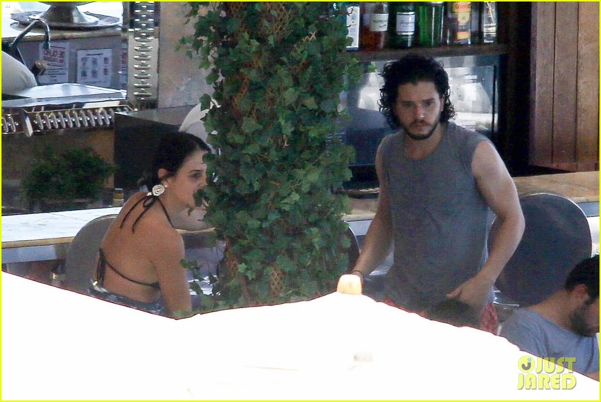 Kit Harington shows off his hot body while going shirtless for an afternoon...