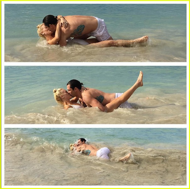 Maksim Chmerkovskiy Kisses Peta Murgatroyd In The Ocean In St. Maarten peta...