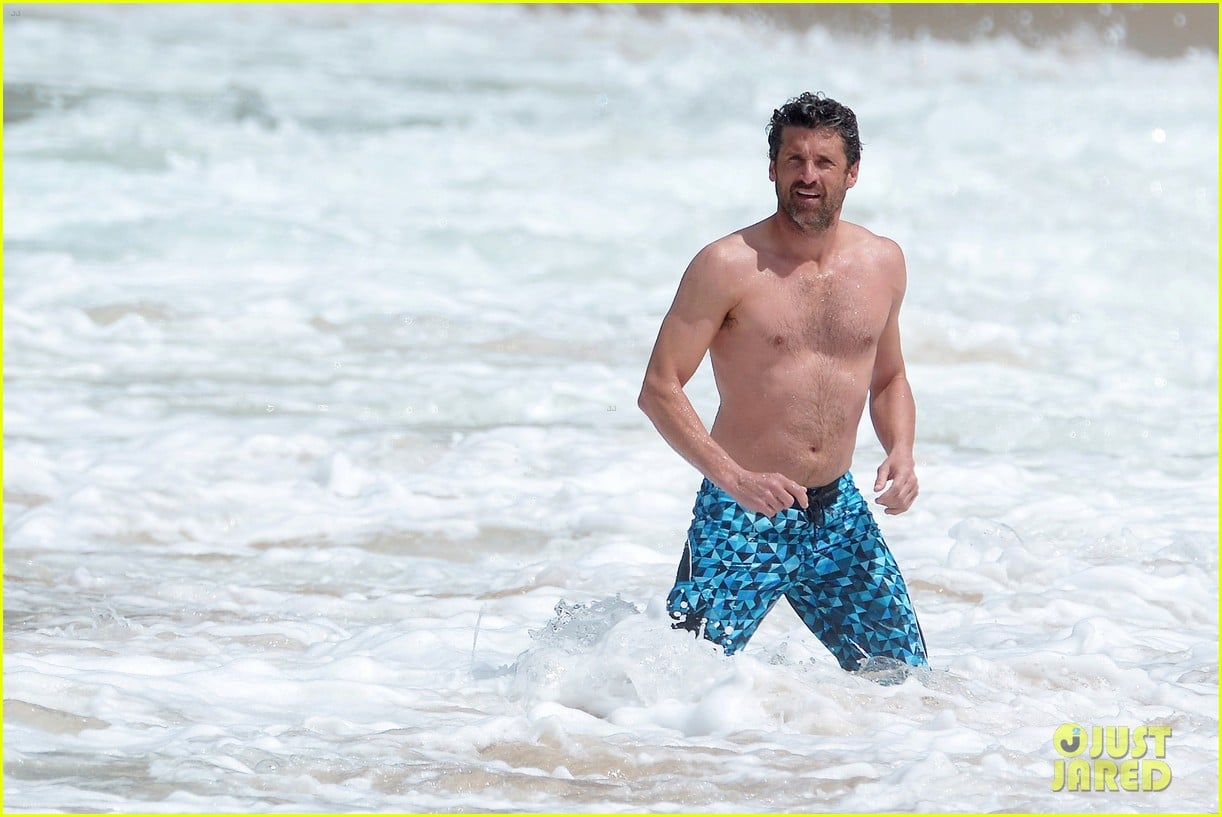 Shirtless Patrick Dempsey Continues His Beach Vacation with Wife Jillian! p...