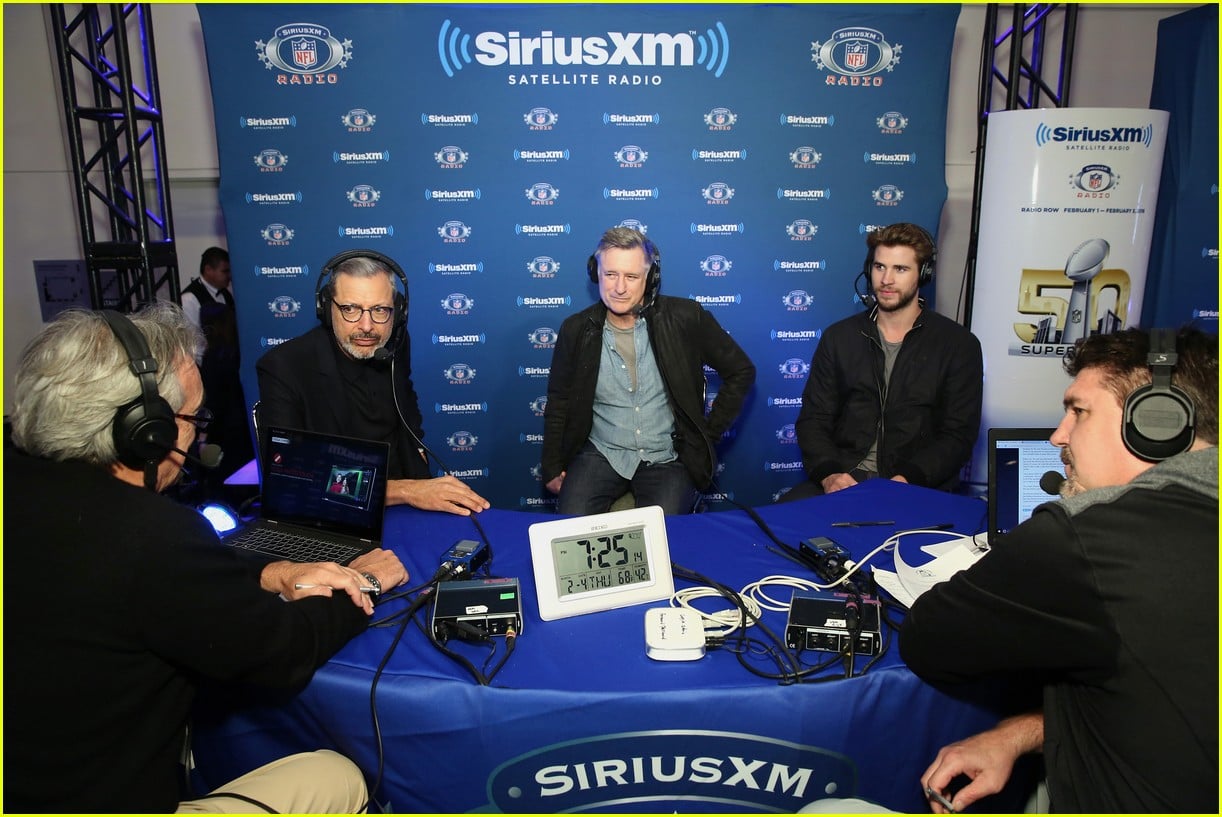 Liam Hemsworth Visits SiriusXM at Radio Row Before Super Bowl 2016