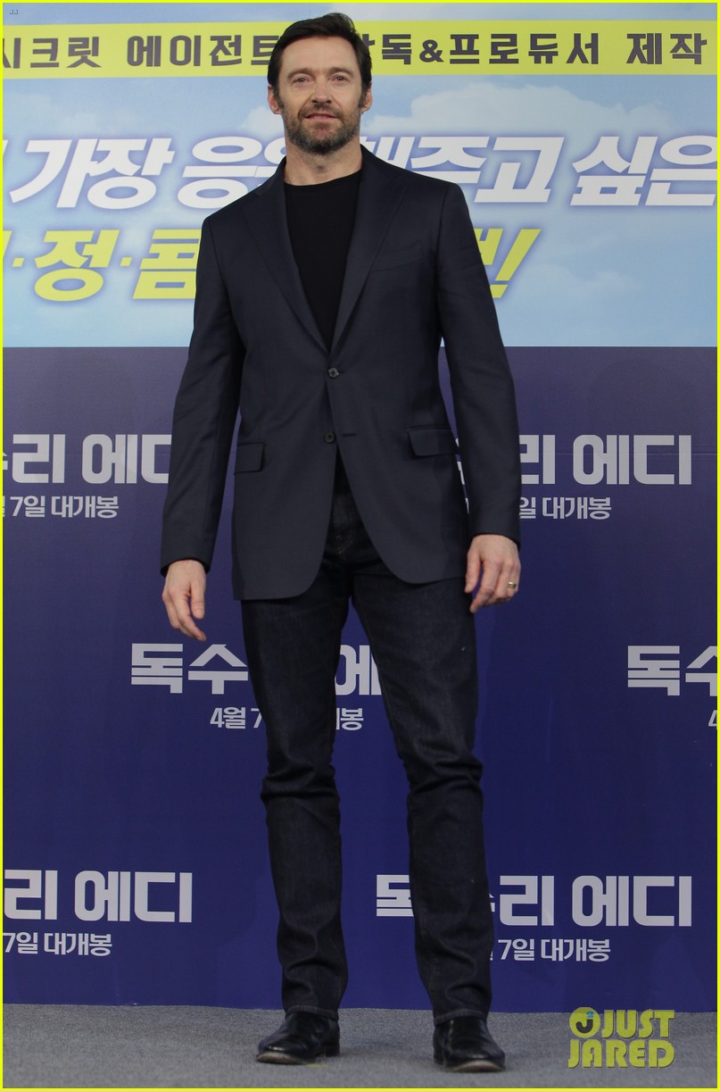 Hugh Jackman & Taron Egerton Get Warm South Korea for 'Eddie