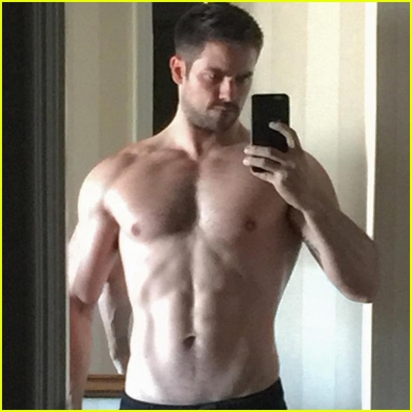 Brant Daugherty goes shirtless to show off his new buff body for the upcomi...