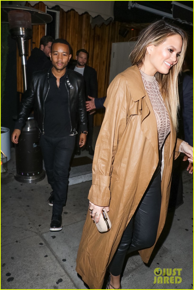 Chrissy Teigen Looks Killer in Leather Pants After Giving Birth Photo