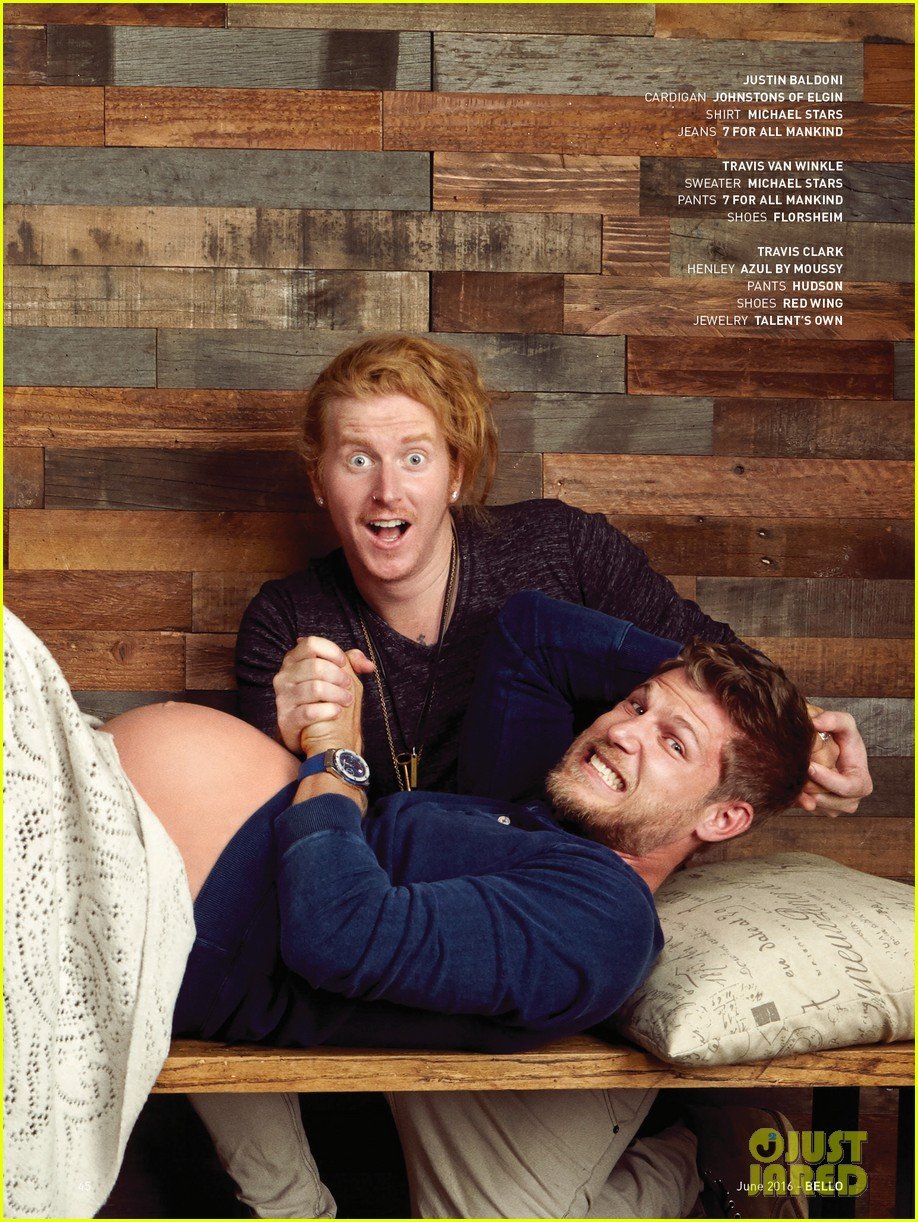 Travis Van Winkle Is Pregnant for 'Three Men & a Baby' Shoot with Justin Baldoni & Travis Clark