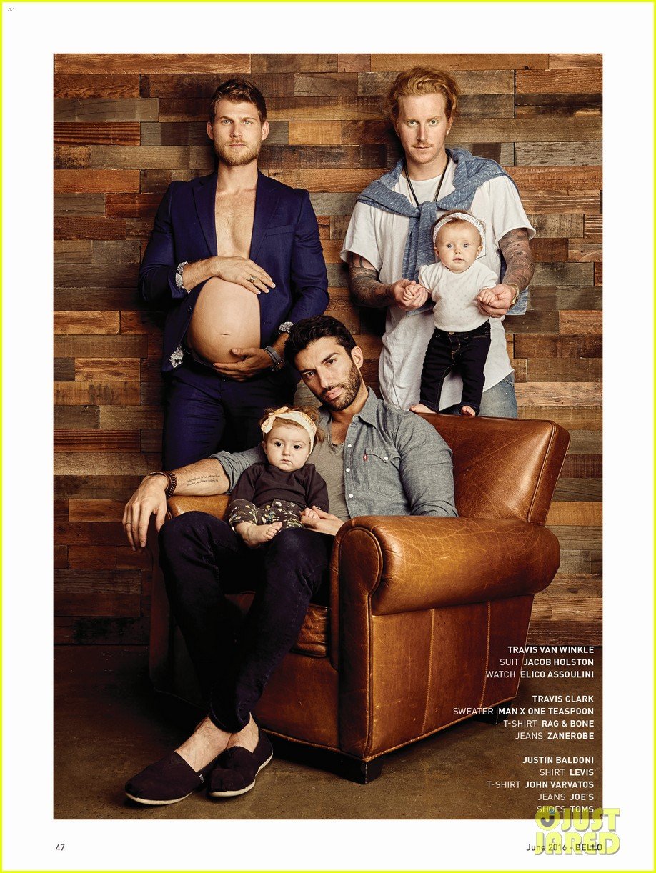 Travis Van Winkle Is Pregnant for 'Three Men & a Baby' Shoot with Justin Baldoni & Travis Clark