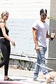 patrick schwarzenegger abby champion dinner lunch workout pics 26