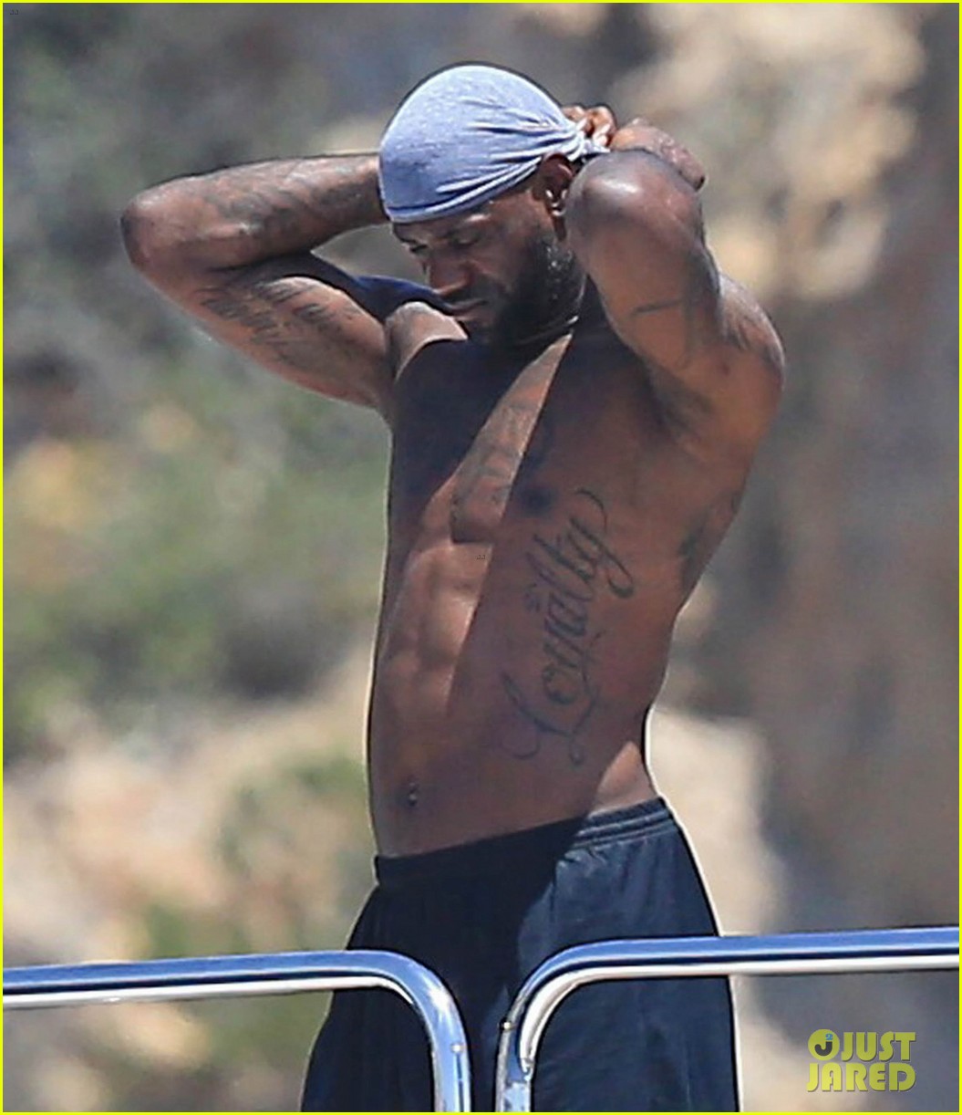 Full Sized Photo of lebron james chris paul go shirtless in 
