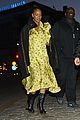 rihanna wears ruffled yellow dress for dinner in stockholm 03