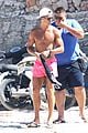 cristiano ronaldo wears brace on injured knee at the beach 07