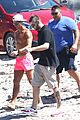 cristiano ronaldo wears brace on injured knee at the beach 14