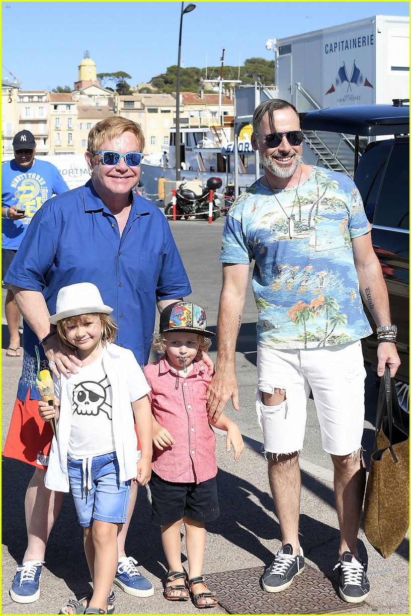 Elton John & David Furnish Vacation With Their Children in St. Tropez