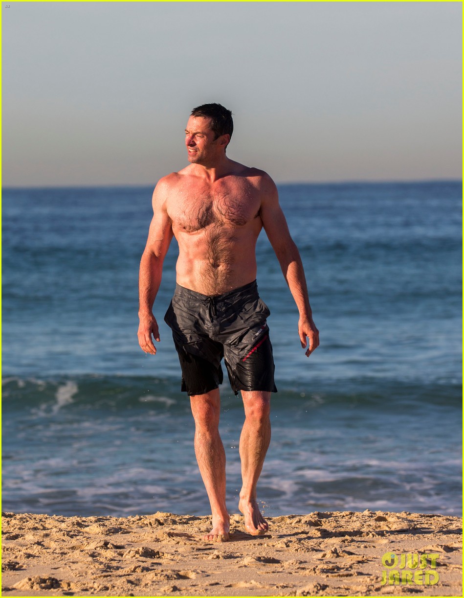 Hugh Jackman Goes Shirtless, Bares Ripped Body at the Beach! hugh jackman g...