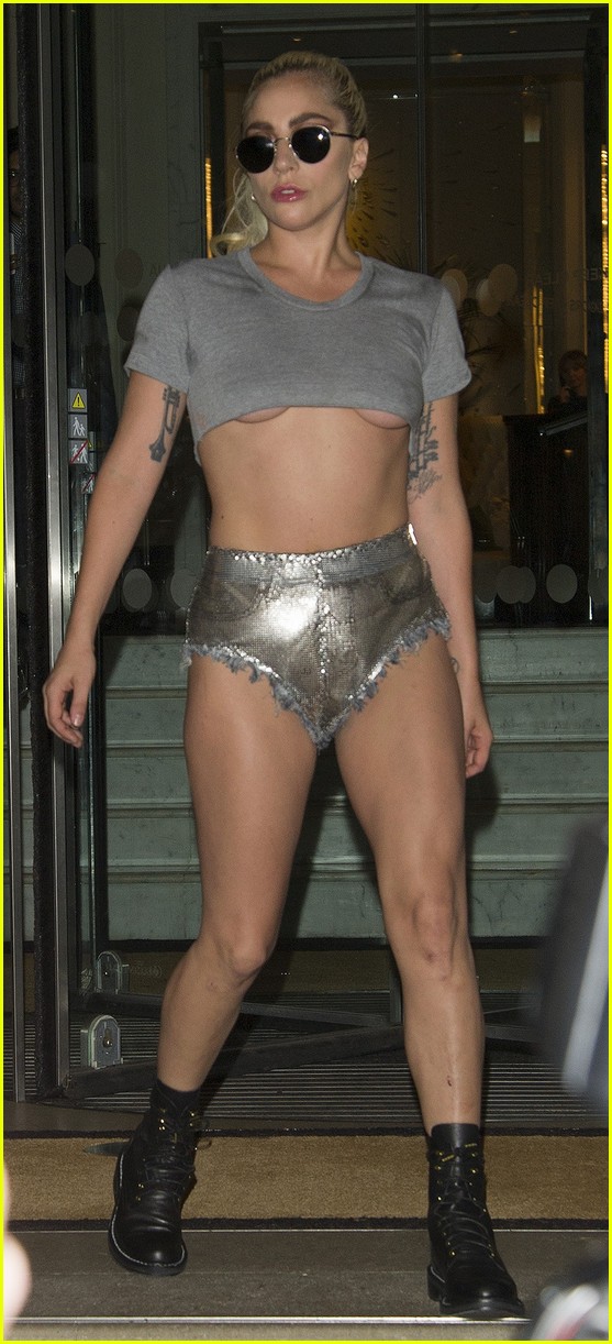 Lady Gaga Wears Metallic Mini Shorts For a Night Out in London Photo 3754521 Lady Gaga Photos