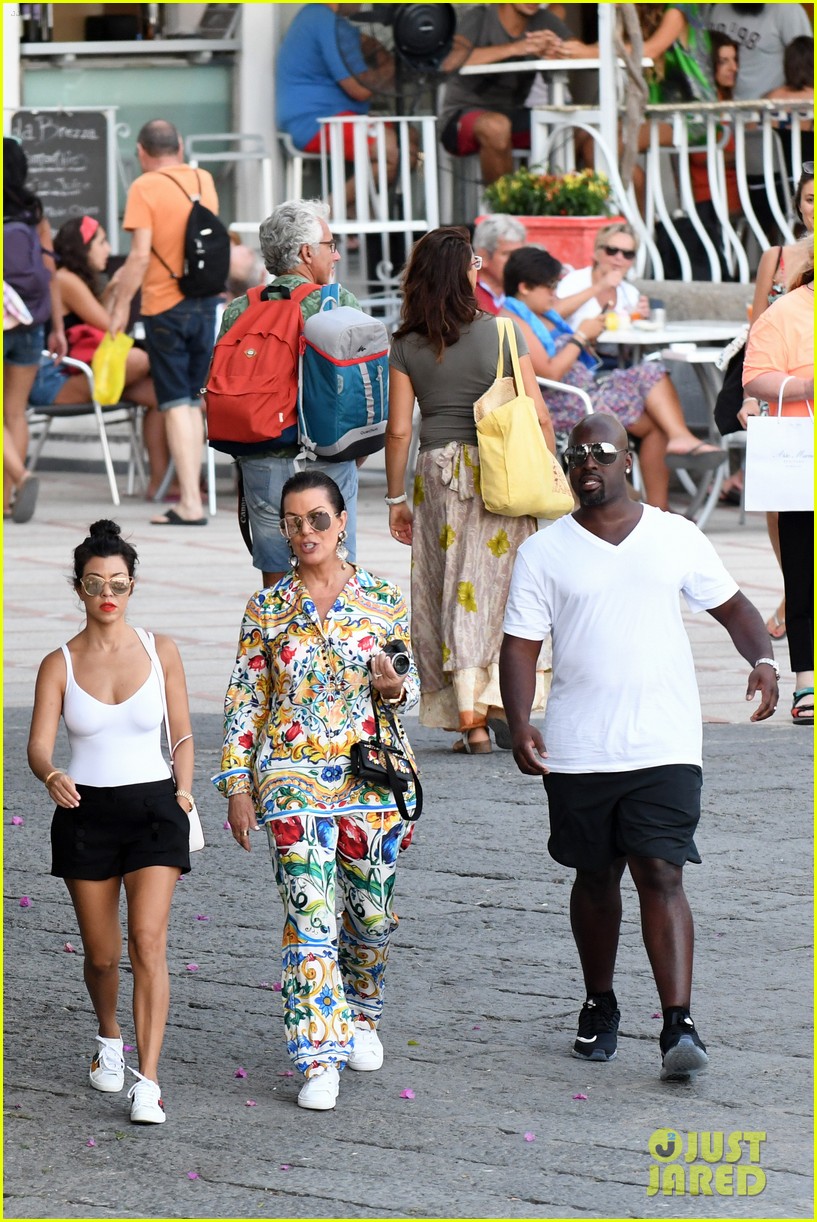 Kourtney Kardashian Vacations with Kris Jenner & Corey Gamble in Capri