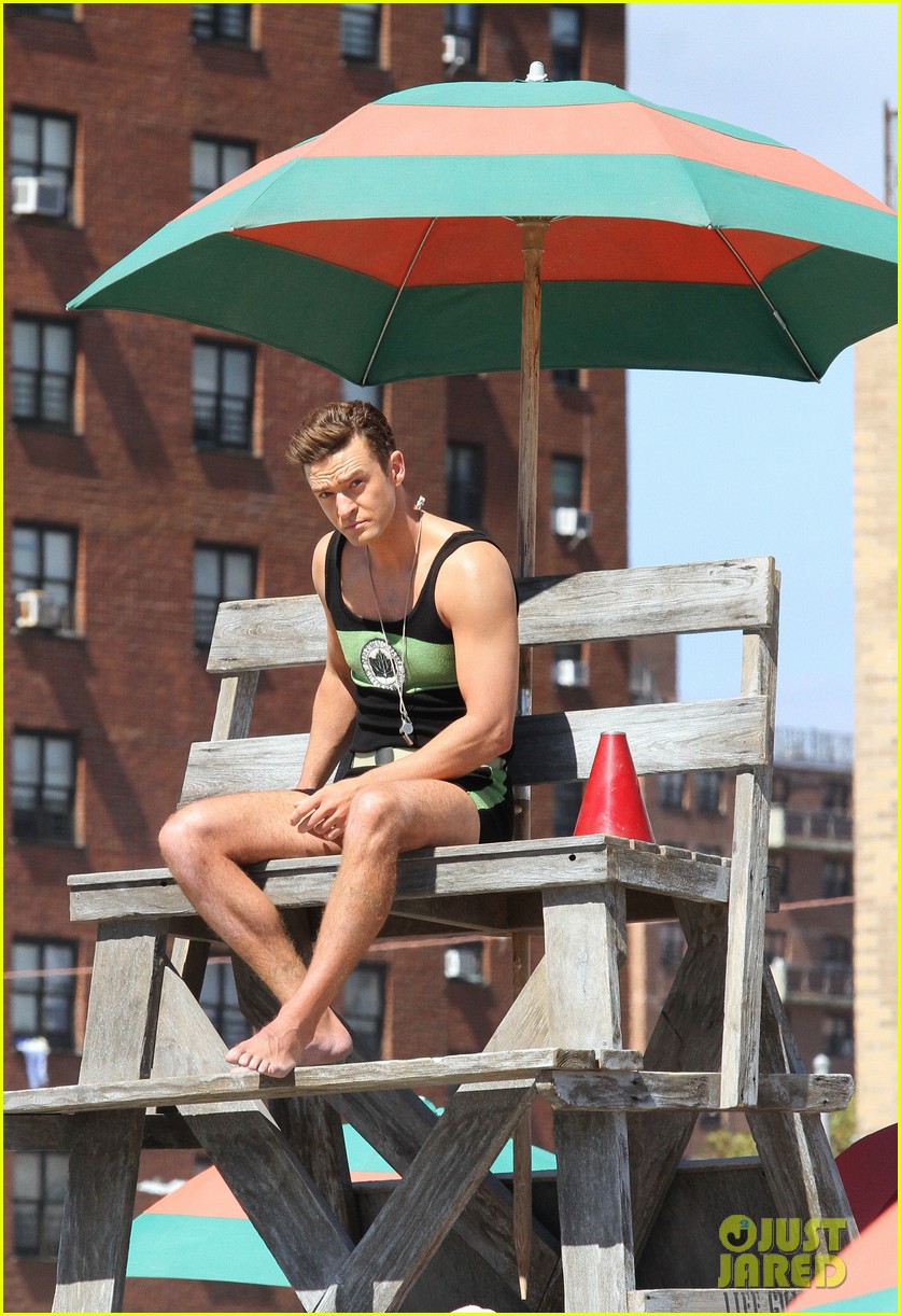 Justin Timberlake Plays a Sexy '50s Lifeguard on Woody Allen Movie Set Photo 3761600 Justin