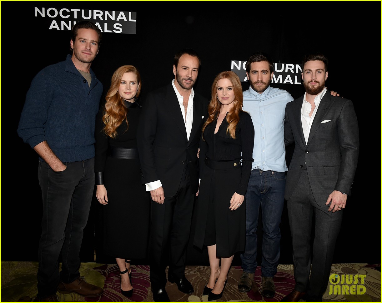 Nocturnal Animals Cast Meets The Press At L A Photo Call Photo 3796644 Aaron Johnson Amy Adams Armie Hammer Isla Fisher Jake Gyllenhaal Nocturnal Animals Tom Ford Pictures Just Jared