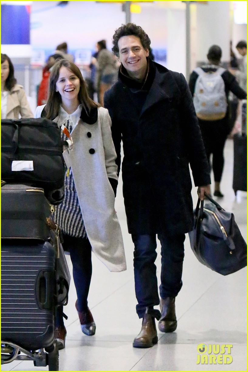 Felicity Jones Holds Hands with Boyfriend Charles Guard at JFK!: Photo